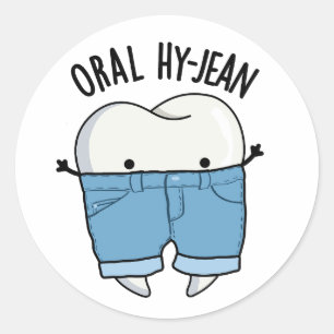 Sticker Rond Jeu de dents amusant Hy-jean Oral