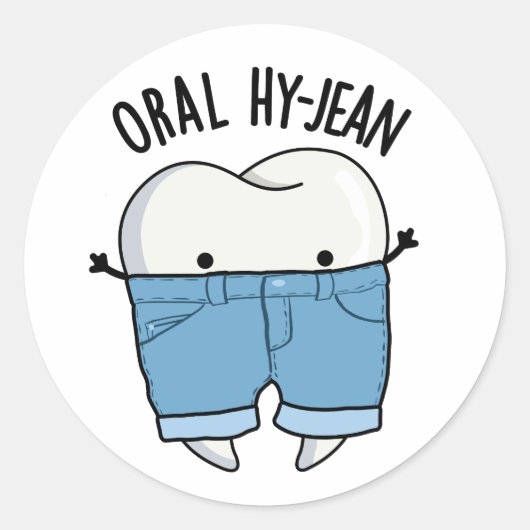 Sticker Rond Jeu de dents amusant Hy-jean Oral (Devant)
