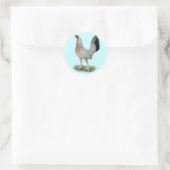 Sticker Rond Jeu de Duckwing Argent Hen (Sac)