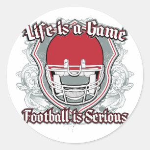Sticker Rond Jeu de football rouge