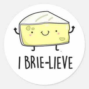 Sticker Rond Jeu de fromage à brie positif en direct