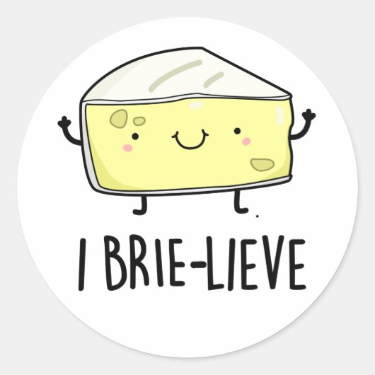 Sticker Rond Jeu de fromage à brie positif en direct (Devant)