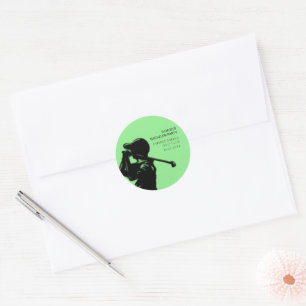 Sticker Rond Jeu de golf de golfeur noir Trip Bachelor Party mi