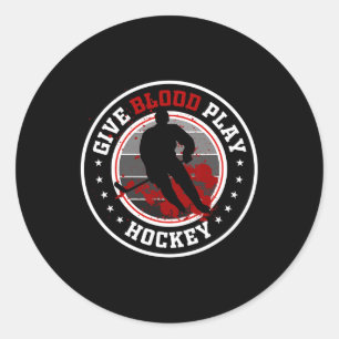 Sticker Rond Jeu de Hockey Boy faire ou donner de sang Jeu de H