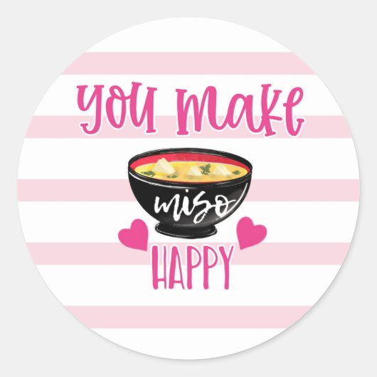Sticker Rond jeu de la Saint Valentin vous rendez miso heureux (Devant)