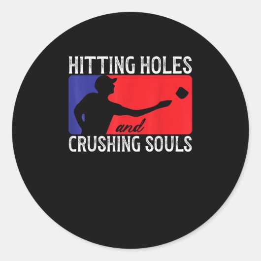 Sticker Rond Jeu de lancer des trous de broyage des âmes (Devant)