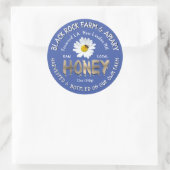 Sticker Rond Jeu de miel d'or en 3D texte Daisy Honeybee sur bl (Sac)