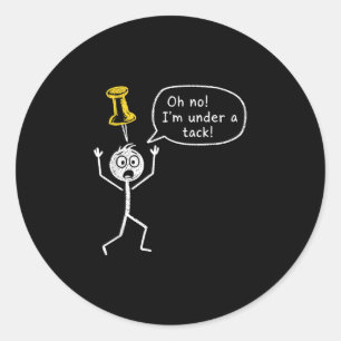 Sticker Rond Jeu de mots drôle humour de bureau sarcastique sti