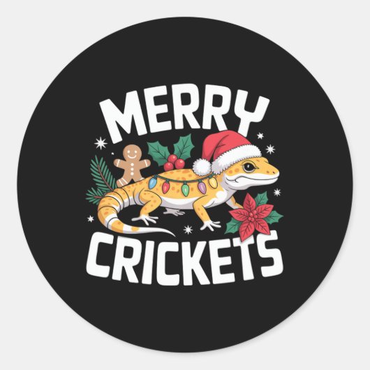 Sticker Rond Jeu de Noël Cute Leopard Gecko (Devant)