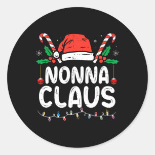 Sticker Rond Jeu de Noël en famille Jeu de Noël Lumières Nonna