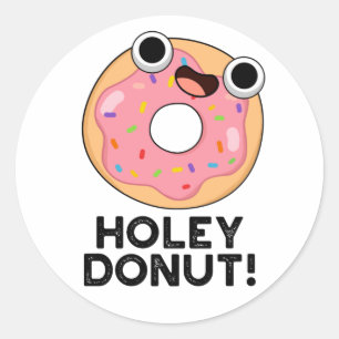 Sticker Rond Jeu de nourriture amusant Holey Donut