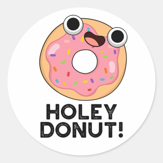 Sticker Rond Jeu de nourriture amusant Holey Donut (Devant)