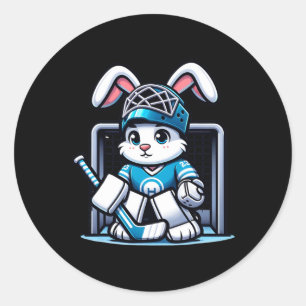 Sticker Rond Jeu de Pâques Hockey sur glace gardien de but Homm