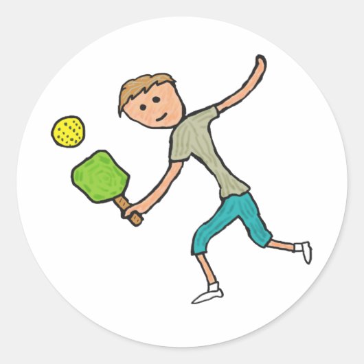 Sticker Rond Jeu de Pickleball (Devant)