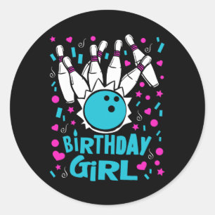 Sticker Rond Jeu de quilles mignonne Anniversaire fille Pins Bo