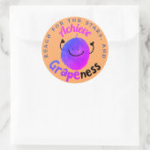 Sticker Rond Jeu de raisins positif - Atteindre les étoiles att (Sac)