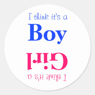 Sticker Rond Jeu de révélation de genre pour bébé ou bébé