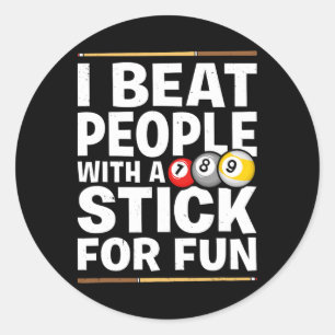 Sticker Rond Jeu De Snooker Battre Les Gens Avec Un Bâton Jeux 