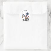 Sticker Rond Jeu de sport de hockey sur glace amusant (Sac)