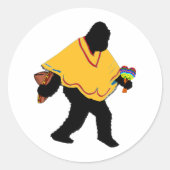 Sticker Rond Jeu de squatchine avec Poncho (Devant)