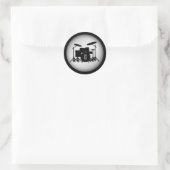 Sticker Rond Jeu de tambour Monogramme Argent (Sac)