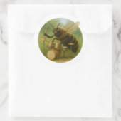 Sticker Rond Jeu de tambours musicien Bee (Sac)