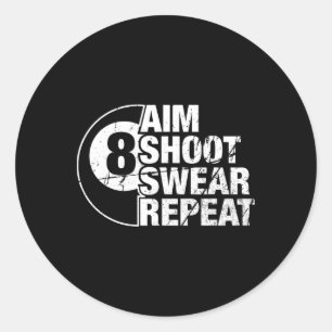 Sticker Rond Jeu de tir Aim Répéter 8 Ball Pool Billard Playe