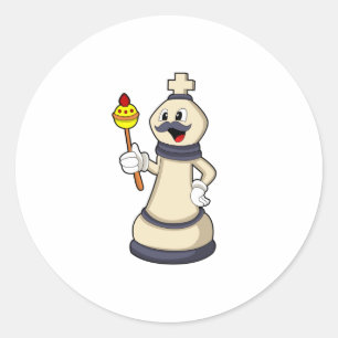 Sticker Rond Jeu d'échecs King à Chess.PNG
