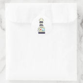 Sticker Rond Jeu d'échecs King comme serveur avec serviette (Sac)