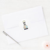 Sticker Rond Jeu d'échecs King comme serveur avec serviette (Enveloppe)