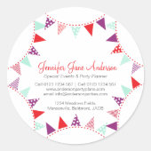 Sticker Rond Jeu d'événements planificateur rouge violet aqua (Devant)