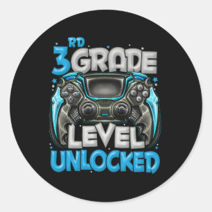 Sticker Rond Jeu déverrouillé de 3e année en 3e année Retour à