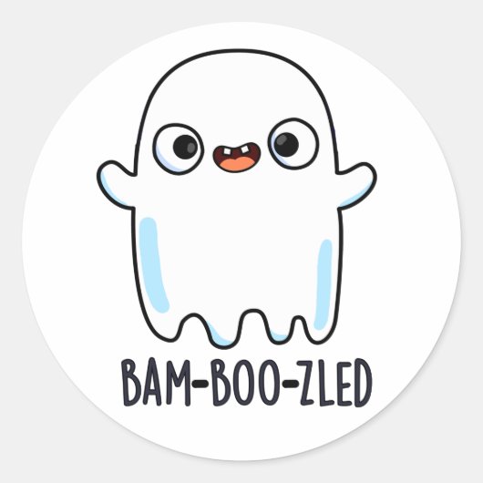 Sticker Rond Jeu d'Halloween amusant et confus de Bam-boo-zled (Devant)