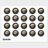 Sticker Rond Jeu d'oeil 3D Black Gold Lips Artiste de maquillag (Feuille)
