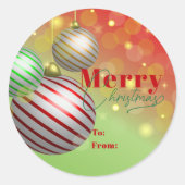 Sticker Rond Jeu d'or scintillant Festive Ornements Noël (Devant)