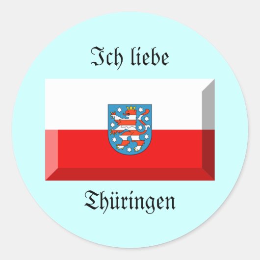 Sticker Rond Jeu Drapeau Thuringen (Devant)