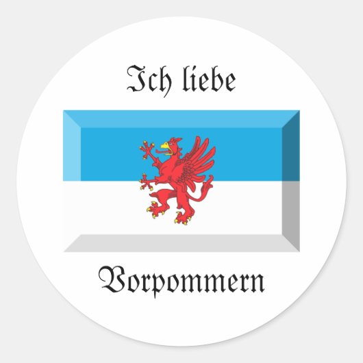 Sticker Rond Jeu Drapeau Vorpommern (Devant)