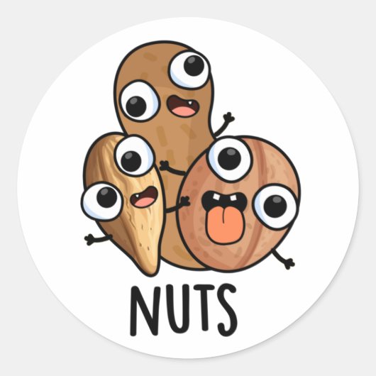 Sticker Rond Jeu Drôle Nutty Nutty (Devant)
