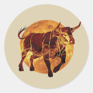 Sticker Rond Jeu du signe zodiaque Taurus