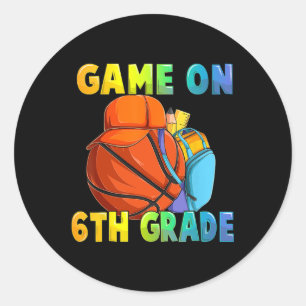 Sticker Rond Jeu En 6E Année Premier Jour De L'École Basketball