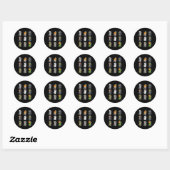 Sticker Rond Jeu Halloween Skeleton Vampire Gamer Zombie (Feuille)