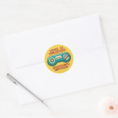 Sticker Rond Jeu Jaune Niveau Déverrouillé Jeu Rétro Anniversai (Enveloppe)