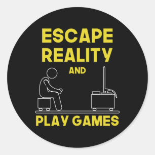 Sticker Rond Jeu Jeu Joueur Vidéo Jeu Console Idée cadeau