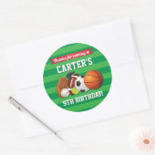 Sticker Rond Jeu Jour Sports Équipe Anniversaire (Enveloppe)