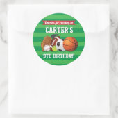 Sticker Rond Jeu Jour Sports Équipe Anniversaire (Sac)