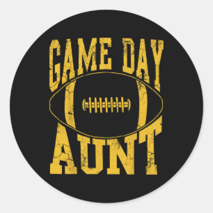 Sticker Rond Jeu Jour Tante Jaune Football Tante