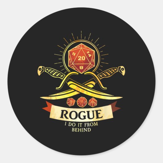 Sticker Rond Jeu Rpg Fantastique Rogue Cl (Devant)