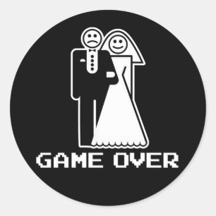 Sticker Rond Jeu sur le mariage Jeu sur le t-shirt drôle