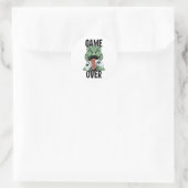 Sticker Rond Jeu sur T-Rex Dinosaur Video Gamers (Sac)