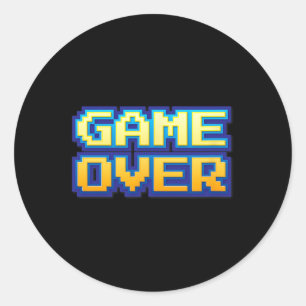 Sticker Rond Jeu sur Vintage Retro Vidéo Jeu Arcade 80s 90s